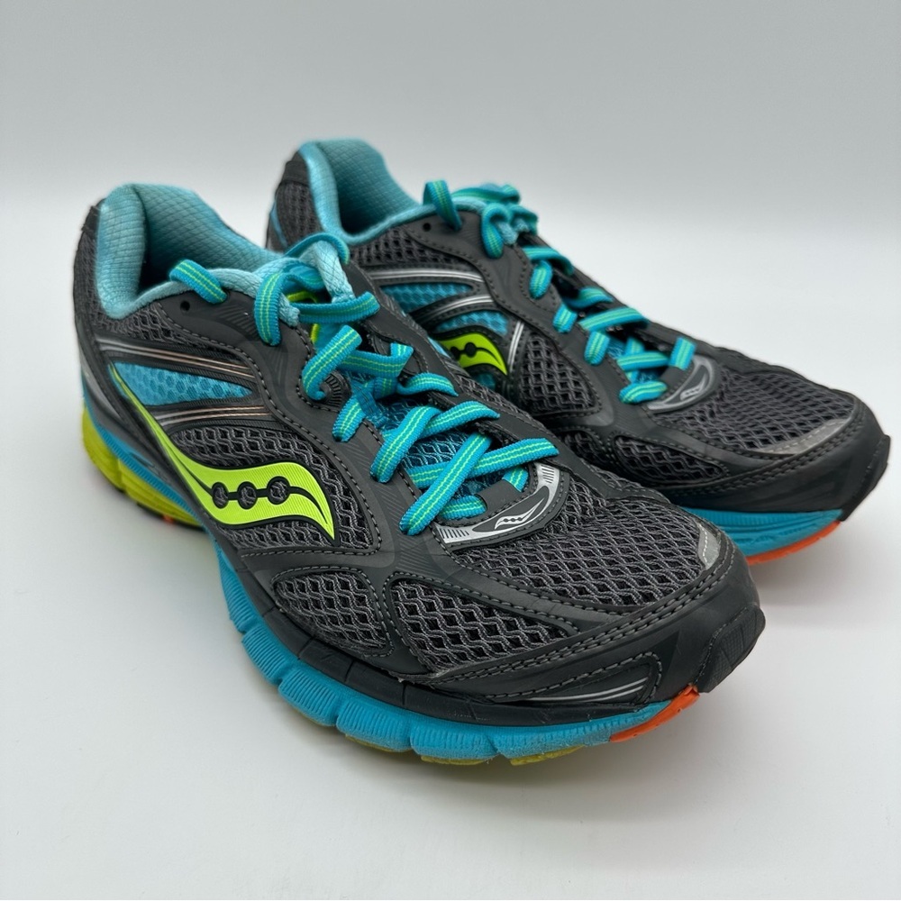 Saucony Guide 7 Charcoal and Teal Road Running Shoes
